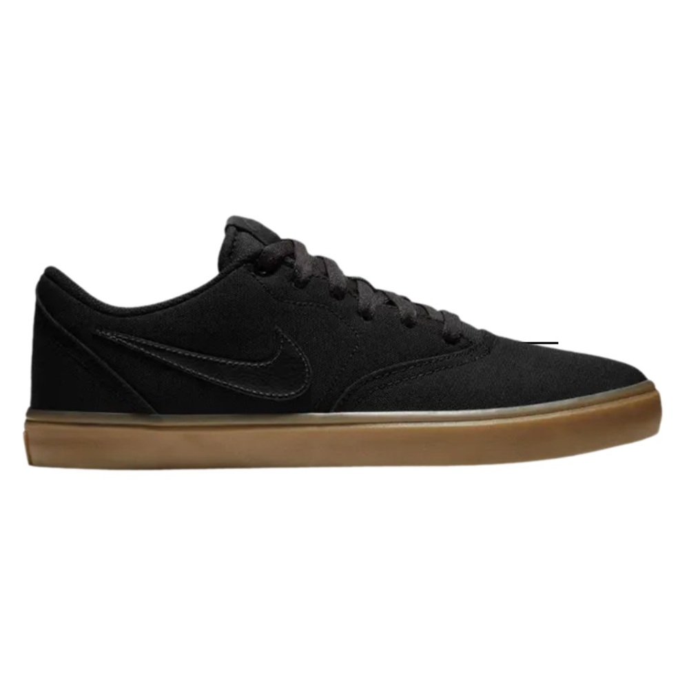 NIKE - Men's Black Skateboarding Sneakers, Check Solar Canvas Shoe SB - Size 8.5